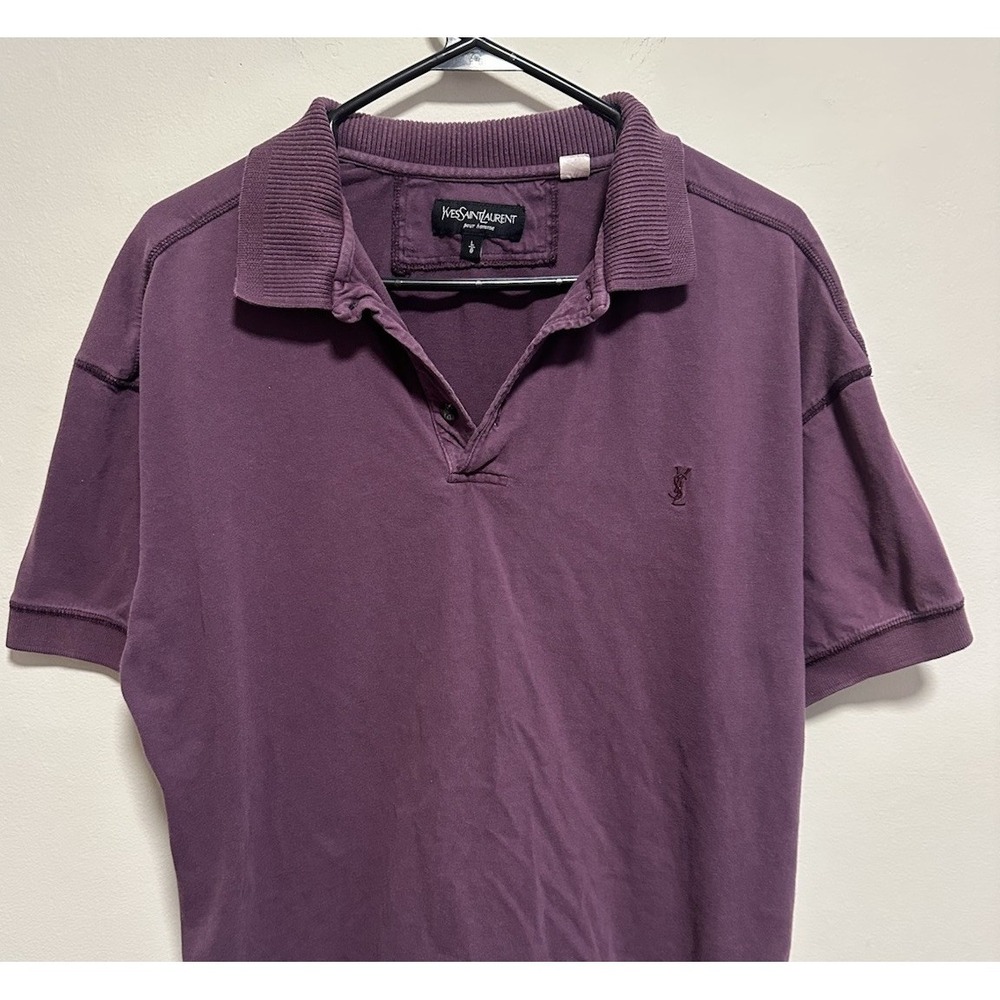 Yves Saint Laurent Vintage Polo T-Shirt Size L With Logo Purple